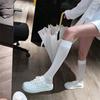 Celebridades de Internet visten con calcetines blancos hasta la pantorrilla Medias de mujer de longitud media de marca de moda de verano finas japonesas transparentes que combinan con todo