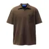 Camisa Polo de Manga Corta Bordada con Letra para Hombre, Verano Holgada Estilo Callejero Parcheado Desgastado Diseño Camiseta Top con Cuello