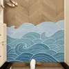 Alfombra de Piso Anillo de Seda Moderna Simple Resistente a la Suciedad para Puerta Raspa-Lodo de Entrada Antideslizante Felpudo Cortable Alfombra de Piso para Entrada