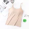 Novo estilo meninas 'vest sólido cor strapless sling vest com peito pad top para as mulheres verão nipping base anti-andar peito envolvente