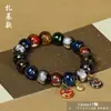 Pulsera de Vidrio con Ceniza de Incienso Multicolor para Hombres y Mujeres, Regalo de Pareja, Pulsera Tradicional de Bestia Tragadora de Oro, Joyería de Cuentas Budistas, Estilo Étnico