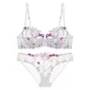 Lingerie sexy de verão transfronteiriça, projetada para fazer seios grandes parecerem menores e prevenir a flacidez, lingerie plus size, sutiã de renda bordada ultrafino estilo francês