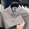 2025 Nova Marca Tendência Tamanho Grande Elegante Camisa Polo Masculina de Verão Oito Cores Algodão Mercerizado Clássico para Jovens e Adultos