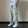 Pantalones de Trabajo Retro Japoneses para Hombre Diseño Holgado de Verano Transfronterizo Bolsillo Pequeño Casual Pierna Ancha