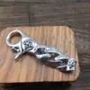 Mortero de diamante marca de moda Llavero para coche Cross personalidad desgastado plata pura 925 Llavero de influencer regalo