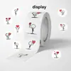 Novos Adesivos de Coração Redondo Stickman para Esboço com 500 Peças, Adesivos Selantes para Diário com Adesivo Não Secante, Adesivos Decorativos