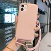 Nuevo Estuche de Silicona Líquida Crossbody 15 14 para Apple 16promax Correa 13 Correa SE Estuche para Teléfono 11xs