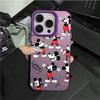 Mickey Elástico Adequado para iPhone 16 Plus Desenho Animado Maçã 17 Pro Max Capa de Celular 15 Europeu e Americano 14 Fofo 13