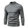 2026 Nuevo Jersey de Punto para Hombre Otoño/Invierno Transfronterizo Ajuste Delgado de Cuello Alto Medio Ropa de Punto Talla Grande Moda Casual Camiseta Básica