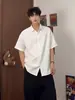 Camisa de Verano para Hombre Holgada Casual Moderna Guapo Joven Seda de Hielo Manga Corta Común Versátil Camisa Blanca
