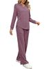 Amazon Europeo y Americano suelto simple color liso casual traje mujer otoño nuevo textura cordón ropa de casa mujer