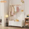 Cabide de Roupas para Quarto Usado, Cabide de Chão, Armário de Armazenamento, Cabide Integrado Móvel para Casa, Dormitório, Roupas de Dormir