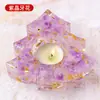 Cristal Natural Piedra Cruda Goteo de Pegamento Árbol de Navidad Portavelas Adornos Decoraciones Navideñas para el Hogar Artesanías de Atmósfera Venta al por Mayor
