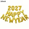 Balões de Folha de Alumínio 2027 Feliz Ano Novo 16 polegadas Happynewyear Decoração de Cena de Festa de Ano Novo Balões