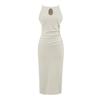 Vestido Sexy Francés Hueco de Tirantes para Mujer con Falda Larga Plisada que Resalta la Figura y Falda que Cubre la Cadera