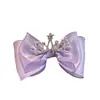 Tocados de Princesa Diadema Infantil Pinza para el Cabello con Pedrería Estilo Nuevo para Niñas Malla tipo Hada Lazo Pinza de Pato Pasador de Pelo
