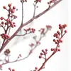 Nuevo Producto de Rhapsody: Flores de Nochevieja [Rama Luz Eterna Roja] Estilo Wabi-Sabi Nuevo Arreglo Floral para el Hogar Estilo Chino para el Año Nuevo
