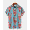 Estación Independiente Moda Masculina Transfronteriza Camisa Hawaiana de Manga Corta de Moda Camisa con Impresión Digital 3D Transfronteriza