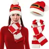 Chapéu de tricô Amazon comércio exterior presentes transfronteiriços cauda longa listras Papai Noel Chapéu de Natal Europeu e Americano chapéu vermelho e verde pompom