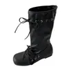 Botas Altas de Otoño/Invierno 2026 con Lazos Plisados~Piel Desmontable~Tacón Grueso Botas Altas para Mujer Botas Sexy de Chica Caliente