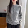 Nueva colección transfronteriza de otoño e invierno: Cárdigan suéter de ganchillo calado de cuello alto medio para mujer, corte holgado, adelgazante y versátil prenda exterior de punto