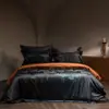 Juego de ropa de cama jacquard de cuatro piezas teñido en hilo de algodón de fibra larga estilo vintage 100S, juego de ropa de cama de modelo de lujo ligero de alta gama
