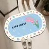 Alfombra Antideslizante Floral Fresca y Sencilla para Baño, Alfombrilla Absorbente de Diatomeas para Piso, Felpudo para Entrada de Inodoro, Felpudo para Piso de Baño del Hogar