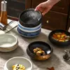 Restaurante de Tazones de Kimchi Japonés y Coreano Transfronterizo Vajilla de Cerámica Creativo Tazón Redondo Tazón de Arroz Barra de Sushi Barbacoa Tazón para Snacks Postre