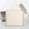 Em estoque Slay Bag Bolsa de Lona Laminada Personalizada para Publicidade Bolsa de Ombro Único para Carregar na Mão DIY Bolsa de Juta Logotipo Personalizado