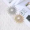 Broche de Perlas para Mujer, Pin para Solapa de Traje, Pin de Girasol, Hebilla para Bufanda de Diamantes Completos, Imperdible de Seguridad Anti-Exposición, Pin para Fijar Ropa
