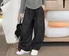 Conjunto de Outono para Meninas 2026 Nova Moda Estilo Coreano Calça de Perna Larga Xadrez Conjunto de Outono para Crianças Mais Velhas