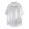 Camisa Polo Transpirable de Seda Helada de Verano para Adolescentes, Manga Corta, Cuello Camisero, Camiseta de Manga Media de Punto Hueco, Color Sólido, Top Delgado
