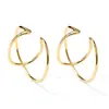 Pendientes de Clip Europeos y Americanos para Mujeres Sin Perforaciones, Estilo Minimalista, Personalidad Metálica Exagerada, Temperamento Retro, Pendientes Sencillos, Pendientes Grandes para Mujeres