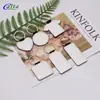 Sublimação térmica de couro dupla face branco brilhante PU transferência térmica couro liso chaveiro decoração DIY fonte fabricantes