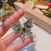Yingying Beads Peacock Esmeralda Borboleta Anel Banhado a Ouro 18K Zircon Full Diamond Butterfly Ring Necklace Set