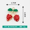 Suministro Exclusivo Transfronterizo de Colgantes de Esmalte de Cereza y Fresa 3D Accesorios para Joyería DIY Pendientes Llaveros Colgantes Venta al por Mayor