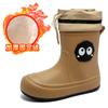 Botas de lluvia para mujer, zapatos japoneses nuevos de goma hasta media pantorrilla para estudiantes, botas de agua antideslizantes para exteriores, zapatos de agua de suela gruesa, botas de lluvia cortas con forro polar