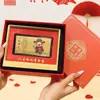 Oro Puro 999 Hazte Rico Inmediatamente Adornos de Billetes de Oro Empresa Comercial Regalo de Año Nuevo Mesa Regalo de Boda para Colegas