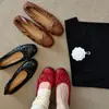 Zapatos planos bajos retro estilo francés, zapatos de abuela para mujer, con lazo, suela suave cómoda, zapatillas de ballet para mujer en negro y marrón