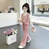 Conjunto Elegante de Otoño para Niñas Nuevo de Moda Estilo Celebridad de Internet Infantil Conjunto de Tres Piezas Chic para Niña Pequeña Ropa Moderna para Niños
