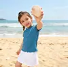 Roupas de Verão para Meninas Estilo Coreano HD Tops Versáteis Listrados com Borda Franzida para Bebês e Crianças Pequenas Doces Camisetas Coloridas de Manga Curta