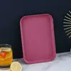 Bandeja de Paja de Trigo Juego de Té para el Hogar Bandeja para Taza de Té Bandeja Rectangular para Frutas Bandeja de Almacenamiento Bandeja para Piezas de Rompecabezas Infantiles