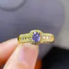 ¡Anillo de tanzanita natural plata 925 incrustación Seiko! Piedra principal 4*5mm tanzanita natural soporta detección