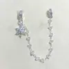 Alta retención de color diy accesorios de cristal colgante de copo de nieve cadena pulsera deslizante de terraplén de mariposa collar accesorios de cuerda hechos a mano