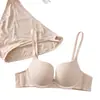 Lencería Sexy de Estilo Puro Deseo para Mujer Conjunto Push-up Soporte Lateral Anti-Caída Estampado de Leopardo Para Pechos Pequeños Para Verse Más Grandes Mujeres