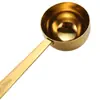 Colher Medidora de Café de Aço Inoxidável 304 Atacado Espessada Cabo Longo 15 30ml Colher para Leite em Pó Pó de Fruta Colher Medidora para Assar Colher para Temperos