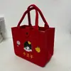 Bolsa de feltro infantil de desenho animado para promoção escolar e de jardim de infância, bolsa de feltro, pode ser impressa com logotipo, pequena bolsa de transporte para presente de aniversário