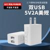Cargador Estándar Americano 5v1a para Apple Huawei Cabezal de Carga Directa Electrodoméstico Inteligente Reloj Interfaz USB Dual