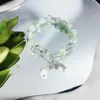 Pulsera Joyería Estilo Nacional, Pulsera Flor de Lirio del Valle Estilo Chino, Cuentas de Buda Tapa de Leche, Pulsera Flor Explosión, Cuentas Redondas de 10 mm, Pulsera de Perlas de Imitación