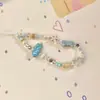 Funda de Teléfono con Cadena de Cuentas de Peces Azules Estilo Ins de Verano Cadena para Teléfono Correa de Cámara Ccd Fresca Accesorio de Nicho para Mujeres